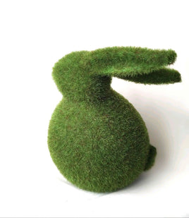 Green Flocked Sitting Bunny