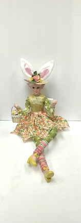 24" Flower Easter Bunny Sitting Elf Doll