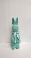 
              15" Turquoise Flocked Bunny with Pearls
            