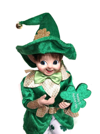 16" St. Patrick's Day Boy Elf Doll Shelf Sitter