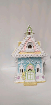 Light Up Pastel Easter Gingerbread House