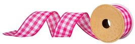 Pink Gingham Ribbon-1.5"X6yd