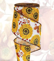 
              Sunflower Fall Wired Edge Ribbon-2.5"X10yd
            