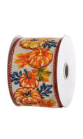 
              Pumpkin and Leaves Fall Wired Edge Ribbon-2.5"X5yd
            