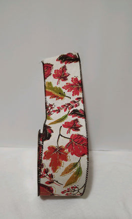 Harvest Leaf Wired Edge Ribbon-2.5"X6yd