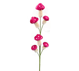 26" Hot Pink Dot Mushroom Pick