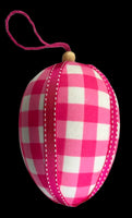 
              6" Pink Gingham Easter Egg Ornament
            