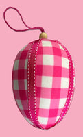 
              6" Pink Gingham Easter Egg Ornament
            