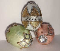 
              Set of 3 Pastel Bling Easter Egg Decor
            