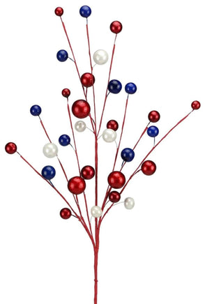 25" Metallic Ball Spray: Red/Blue/Wht