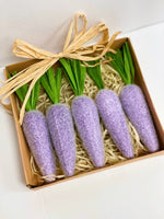 
              Set of 5- Purple Flocked Carrots
            