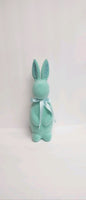 
              15" Turquoise Flocked Bunny with Pearls
            