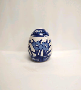 Blue & White Ceramic Egg Decor