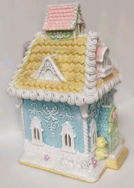 Light Up Pastel Easter Gingerbread House