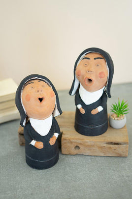 Clay Singing Nuns - Set Of 2