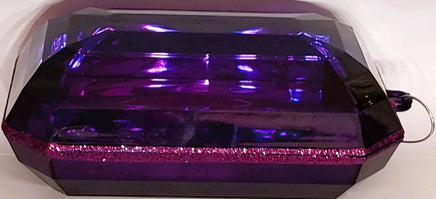 8" Dark Purple Acrylic Emerald Cut Precious Gem Ornament