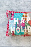 
              Happy Holiday Kantha Pillow
            