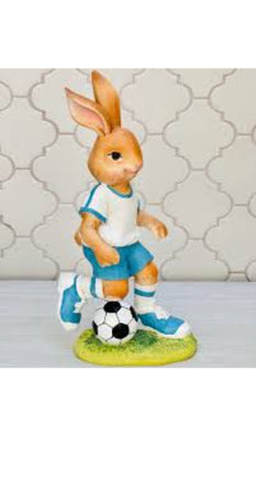 Soccer Easter Bunny Figurine