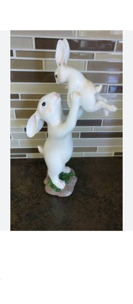 Mom and Baby Bunny Tabletop Decor