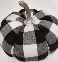 
              Black & White Buffalo Plaid Pumpkin
            