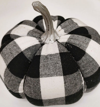 Black & White Buffalo Plaid Pumpkin