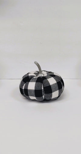 Black & White Buffalo Plaid Pumpkin