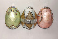 
              Set of 3 Pastel Bling Easter Egg Decor
            