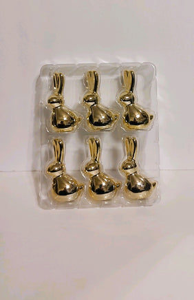 Gold Sitting Easter Bunnies- Set of 6