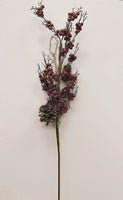 
              28" Glittered Burgundy Berry and Pinecone Stem
            