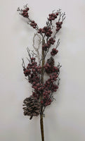 
              28" Glittered Burgundy Berry and Pinecone Stem
            