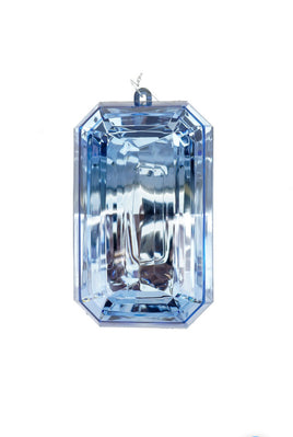 8" Periwinkle Acrylic Emerald Cut Precious Gem Ornament