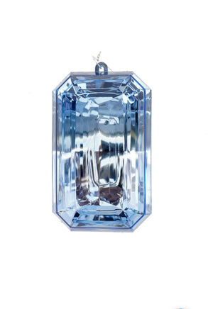 8" Periwinkle Acrylic Emerald Cut Precious Gem Ornament