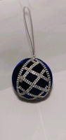 
              Blue & Silver Jeweled Ball Ornament
            