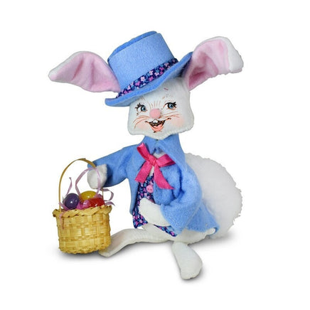 8" Easter Egg Basket Boy Bunny With Top Hat & Floppy Ears