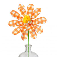 
              24" Gingham Sunflower Spray: Orange
            