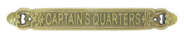 Aged Brass Sign - Captain's Quarters