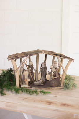 Driftwood Nativity Set