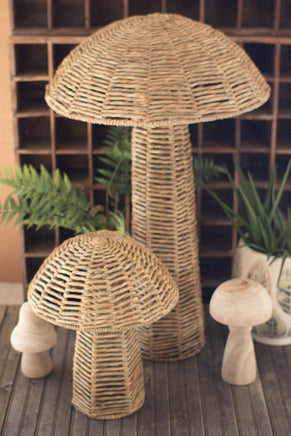 Woven Seagrass Mushrooms - Set of 2