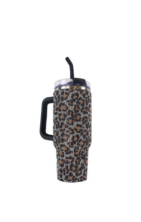 40 oz. Leopard Print Sequin Tumbler