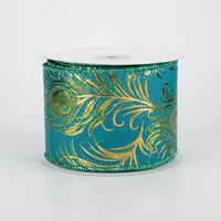 
              2.5" Embossed Peacock Feather Ribbon-10 yds
            