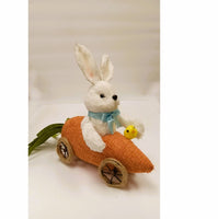 
              Flocked Easter Bunny in Carrot Car
            