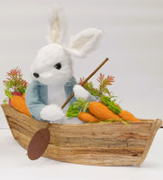 
              Flocked Easter Bunny in Row Boat
            