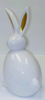 
              White & Gold Ceramic Sitting Easter Bunny Figurine
            