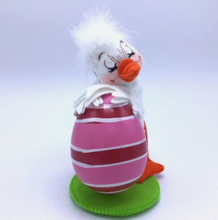 6" White Duck with Easter Egg