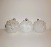 
              Shatterproof Jumbo White Ball Ornaments - Set of 3
            