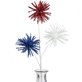 28" Patriotic Firework Ball Spray