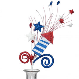 20" Rocket Curl Patriotic Spray