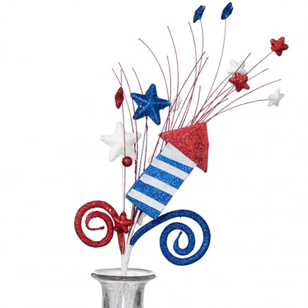 20" Rocket Curl Patriotic Spray