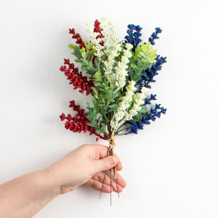 15" Heather with Boxwood Bundle: Red, White, Blue