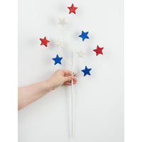 
              23" Glittered Star Spray: Red, White & Blue
            